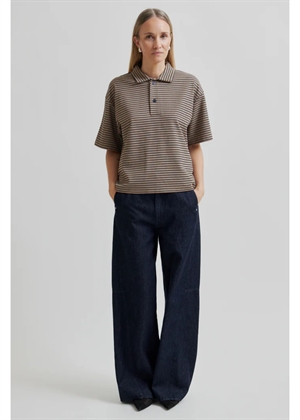 Norman ss polo bluse Silver Mink Second Female